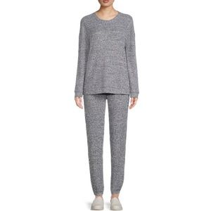 Women’s Athleisure Top and Jogger 2 Piece Waffle Set